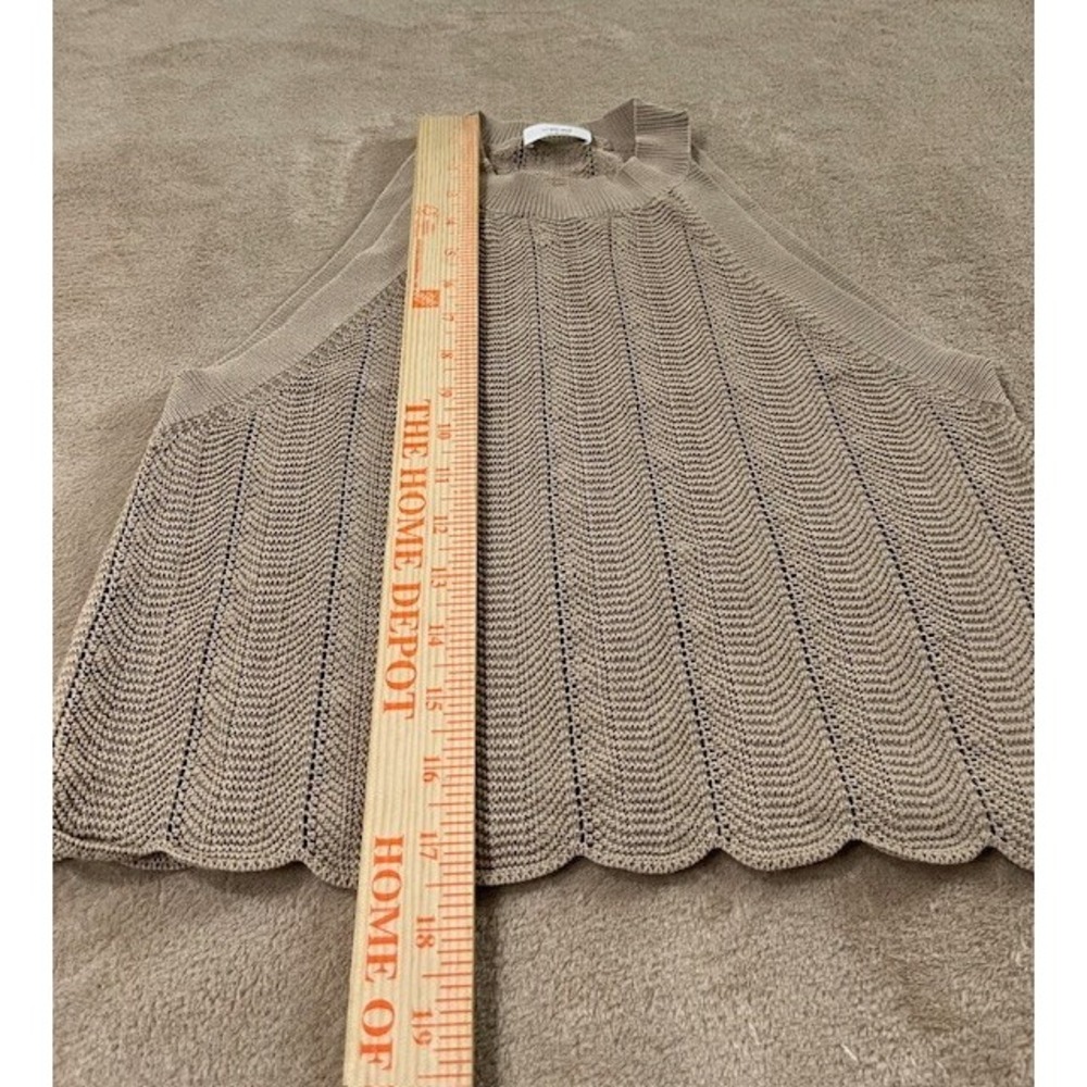 Aritzia Wilfred BEIGE Knit Sleeveless Tank with Scalloped Hem Size Small EUC - Picture 7 of 7